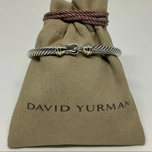 David Yurman 5mm Cable Buckle Bracelet w/ 18K Gold